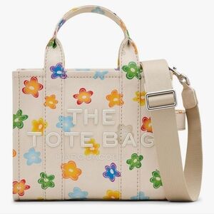 Marc Jacobs Cream Tote with Colorful Floral Design